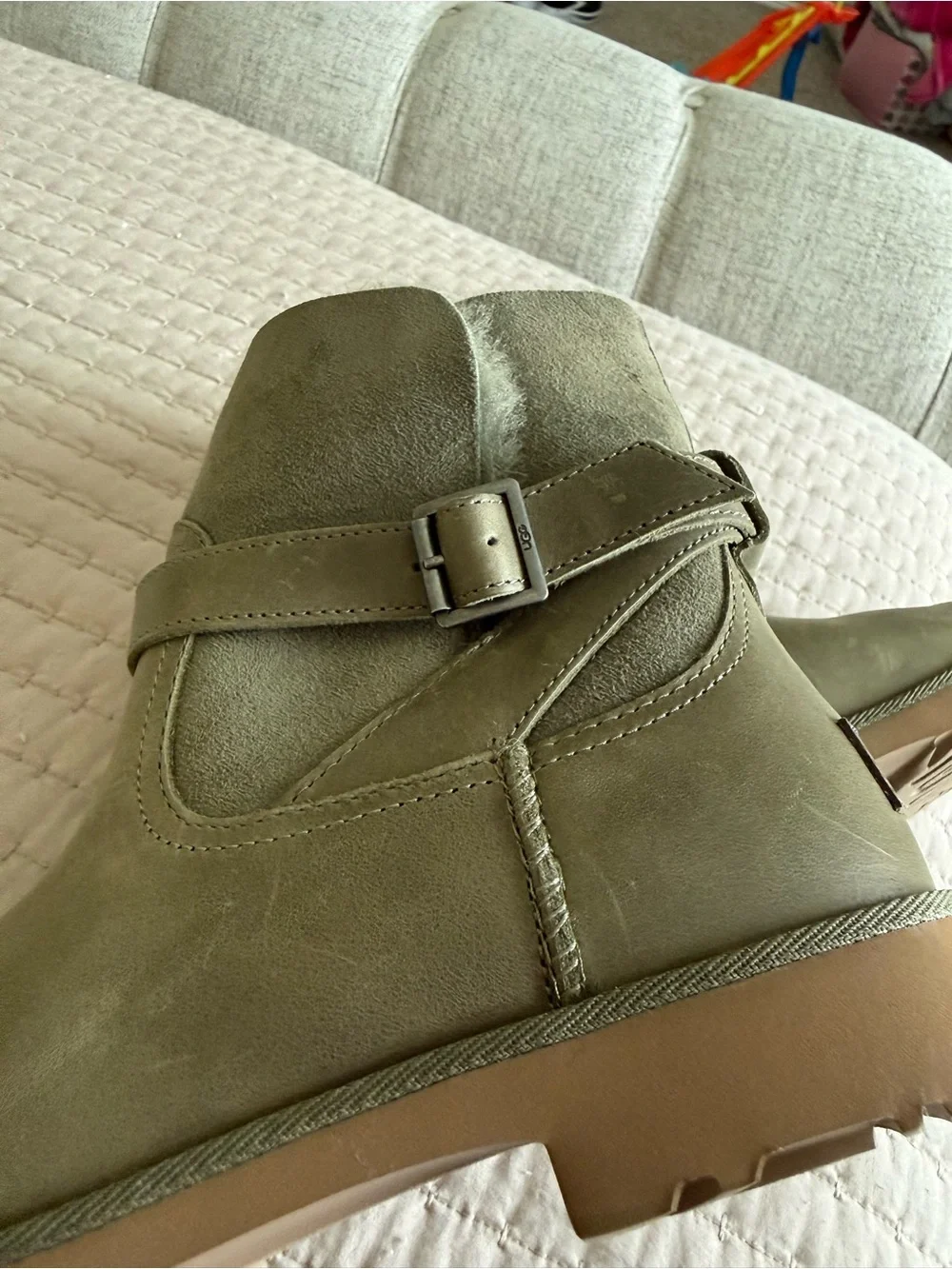 UGG Olive Green Shearling Cuff Boots